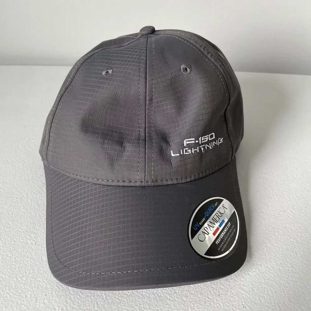CapAmerica F-150 Lightning Baseball Hat Cap Gray White Men's One Size